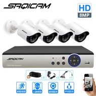 Saqicam 4K H.265+Full Monitor Package 4-Channel Monitoring Host DVR 8MP Pixel AHD 8MP Infrared Camer