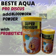 Beste Aqua Super Premium Pro Discus Probiotic Fish Food 120g/210g BloodWorm Powder/Dedak ikan/makanan ikan Discus