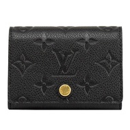 Louis Vuitton LV M58456 經典牛皮壓紋釦式卡片零錢包.黑