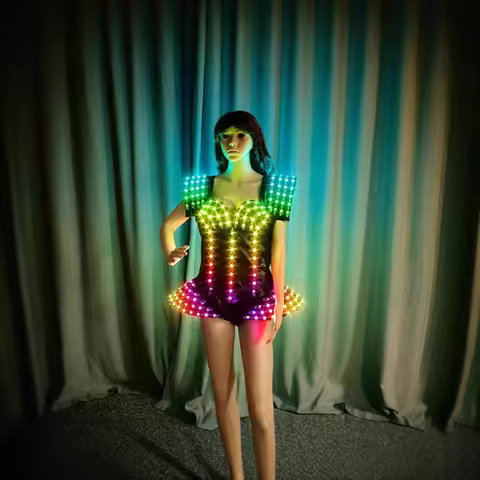 LED Women Fantasy Glowing Costume Bar Party Nightclub Stage Performance Costumes DJ Bar Props Cospla