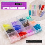 JackeyLovezz 288PCS Colorful Nail Dual Forms Set Full Nail Forms For Reusable Nail Tips Nail Extensi