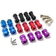 4pcs Aluminum RC Car 15/20/25mm Extension 12mm Hex Wheel Hub Drive Adaptor Combiner Coupler for 1/10