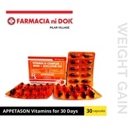 【NEW】 ✽Appetason Vitamins (Vitamin B-Complex + Iron Buclizine HCI) for 30 Days Capsules✲