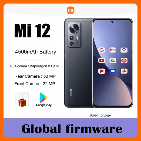Global firmware Xiaomi 12 5G Smartphone Qualcomm Snapdragon 8 Gen1 6.28inchs 50MP 32MP 2340x1080 And