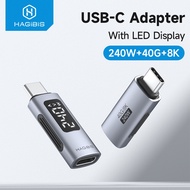 Hagibis LED Display 240W USB C Adapter Type C to USB C USB4 Connector 40Gbps 8K@60Hz for Thunderbolt