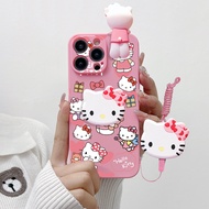 OPPO F19 Pro A94 5G Reno5 F Reno5 Lite F7 F9 F11 F11 Pro F17 Reno5 4G Reno5 5G F5 A73 2020 F17 Pro A93 Reno4 F Cute Hello Kitty Phone Case with Holder Lanyard