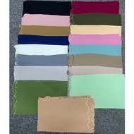 Bawal Sulam Scallop Tudung Bawal Cotton Premium Plain Cotton Voile Bidang 45 Corak Borong Murah Hijab