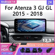 Android 15 2K Screen For Mazda 6 Atenza 3 GJ GL 2015 - 2018 Car Radio Multimedia Video Player Naviga