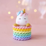 DINOSO Cake Topper Mini 3D Karakter Unicorn Topper Dekorasi Hiasan Kue Ulang Tahun