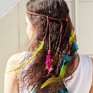 【熱門預購】泰國進口嬉皮風格彩色羽毛頭飾 髮帶 (2色) TXXZ4611