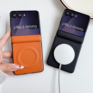 Leather Magnetic CASE For Samsung Galaxy Z Flip 7 Case Flip 7 6 5 Flip 6 Casing Multicolor Samsung F