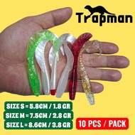 10 pcs softlure bait | Soft lure Sea worm Curly Tail | TRAPMAN soft lure fishing lure fishing Lure
