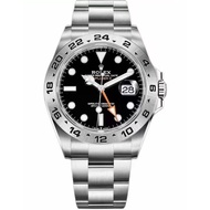 high qualitySX Asia Watches GMT 42mm 216570 White Black Dial Orange Needle Stainless Steel Explorer 