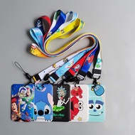 Disney Lanyard Card Holder Monsters University Lilo amp; Stitch ABS Card Cover Student Campus ID Card Hanging Neck Protective Case