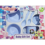 Feeding SET 6IN1 BABY FEEDING SET LUSTY BUNNY BABY GIFT SET CUTE BABY BIRTH GIFT CONTENTS 6PCS - LB1