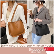 [SG] High Quality Large Capacity Bucket Bag Commuter Tote Bag Korean PU Leather Crossbody Bag for Wo
