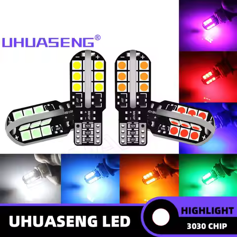 UHUASENG 5W5 WY5W CANBUS W5W T10 Led Bulb 194 24SMD 3030 Red Interior License Plate Reading Car Park