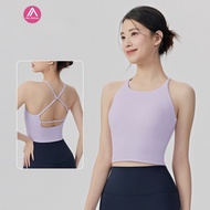 AirActive  Women Yoga Sports Bra Cross Back Strappy Sleeveless Fitness Workout Top for Pilates Gym R