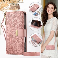 Wallet Phone Case for Realme 15X 15T 15 C85 C75 C71 C73 C63 C61 C53 C51 Pro Leather Flower Embossed 