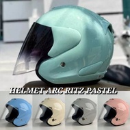 HELMET ARC RITZ PASTEL OPEN FACE SINGLE VISOR CREM / GREEN / BLUE / GREY / PINK SPOILER ARC RITZ VIS
