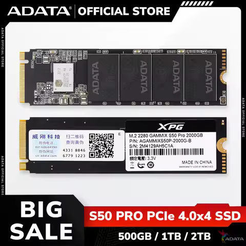 ADATA XPG GAMMIX S60 PRO PCIe Gen4 M.2 2280 Solid State Drive 500GB 1TB 2TB NVMe SSD Hard Drive Max 