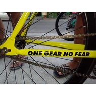 Fixie One Gear No Fear Sticker Bike Decal Bicycle Accessories
