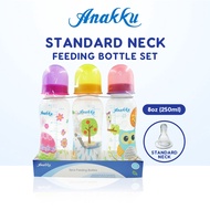 ANAKKU PP Feeding Bottle (250ml/8oz x 3) Botol Susu Bayi_BottleMix
