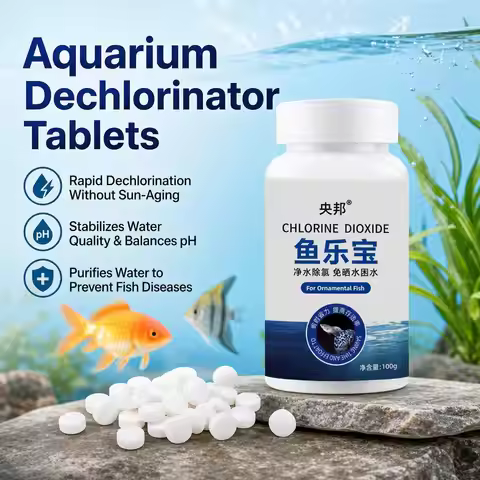 Fish Tank Chlorine Removal Tablets Aquarium Water Purifier Cleaner Water Quality Stabilizer Conditio