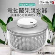 電動脫水機 瀝水器 電動脫水器 蔬果脫水器 蔬菜甩乾器 沙拉甩乾器 6L大尺寸 電動瀝水籃 蔬果瀝水盆