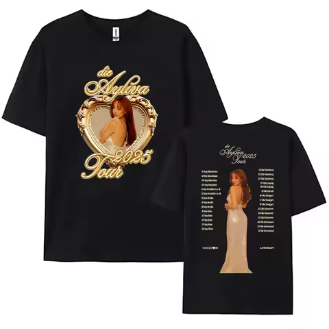 Die Ayliva Tour 2025 Tshirts Short Sleeve Cotton O-neck T-shirt High Quality Cotton Women Tee-shirt