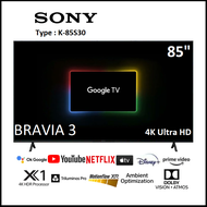 Sony 85S30 BRAVIA 3 4K Ultra HD HDR Smart TV | LED Google TV 85 Inch K-85S30