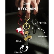 Mini Pistol Rifle Keychain Functional BB Ball Fidget Toy Portable Keyring Accessory Everyday Carry