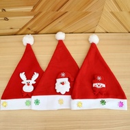 2025 Hot-selling Christmas Red Hat Decorations Brushed Cloth Hat Cartoon Hat Children Red Ordinary C