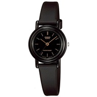 CASIO นาฬิกาข้อมือผู้หญิง สีดำ/ทอง สายยาง รุ่น LQ-139AMV-1ELDF