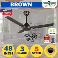 KDK K15VO / K12VO /F-M15AO DEKA DR9 DK10 5 Speed Regulator Ceiling Fan 48" / 60" Brown and White col