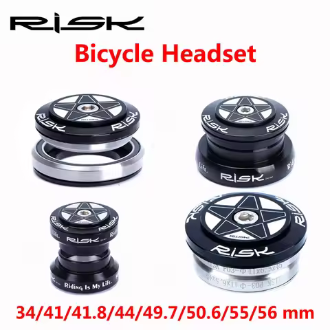 Risk Bicycle Headset Integrated 1 1/8 Steering Column 34 41 41.8 44 49.7 50.6 55 56Mm Mountain Bicyc