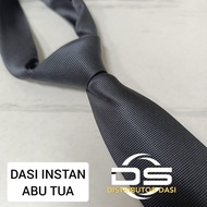 Dark Grey Instant Tie InstantSimpul Ready to Wear Verclo Tie Dotted Tie Medium Size 3 Inches 7.5cm