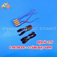 [HCM]4 motor máy bay mini 615 kèm cánh quạt thuận nghich dây đen trắng xanh đỏ - LK0039