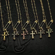 Necklace 22K Gold Paper Clip Pin Necklace Not Fade