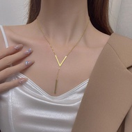 Fashion Y-shaped Tassel Pendant Necklace Unique Temperament Simple Necklace Women Perfect For C1j6
