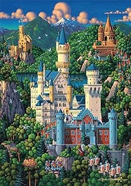 Buffalo Games - Dowdle - Neuschwanstein Castle - 300 Large Piece Jigsaw Puzzle for Adults Challenging Puzzle Perfect for Game Nights - Finished Size 21.25 x 15.00