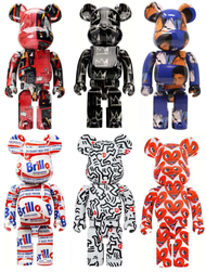 Medicom Toy BEARBRICK Andy Warhol, Jean-Michel Basquiat and Keith Haring 100% and 400% Figures