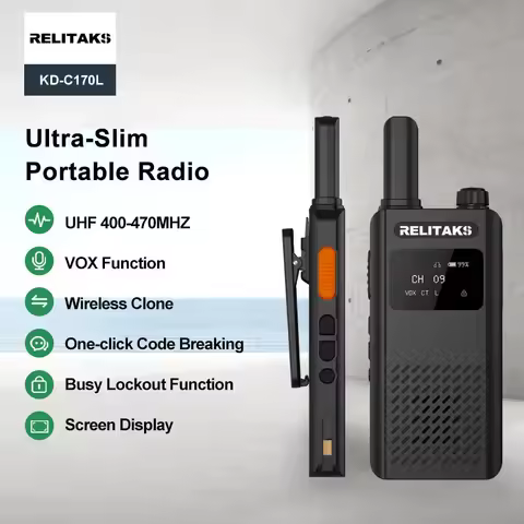 RELITAKS Two way radio include 2PCS Mini Walkie-talkies PMR446 Slim LCD Screen Rechargeable for Rest