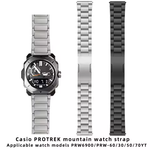 Titanium Alloy Watch Strap 23mm for Casio PROTREK PRW-6900 PRW-60 PRW-30 PRW-50 PRW-70YT Outdoor Spo