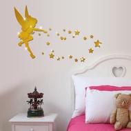 Wall Acrylic Mirror Wall Sticker Three-Dimensional Angel Three-Dimensional Mirror Sticker Bedroom Decoration Laser Engraving