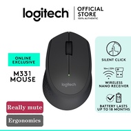 [Original] Logitech M330/M331 Silent Plus Wireless Mouse, 2.4 GHz with USB Nano Receiver, 1000 DPI O