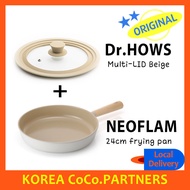 Ready to stock NEOFLAM frying pan 24cm + DR.Hows multi glass lid (20/22/24cm) ceramic coating genuin