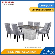 Tommi Marble Dining Set/ Marble Dining Table/ Meja Makan 6 Kerusi/ Meja Makan Marble/ Meja Makan Set