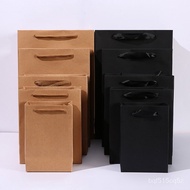 Kraft Paper Portable Paper Bag Wholesale Black Black Card Square Paper Bag Blank Paper Packaging Bags Gift Gift Bag