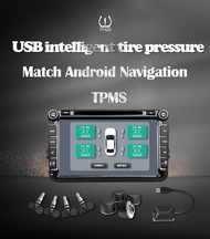 แรงดันยาง TMPS แอนดรอยด์ USB TU05เครื่องวัดความดันลมยางระบบเตือนสำหรับภายในภายนอก116 Psi วิทยุนำทางร